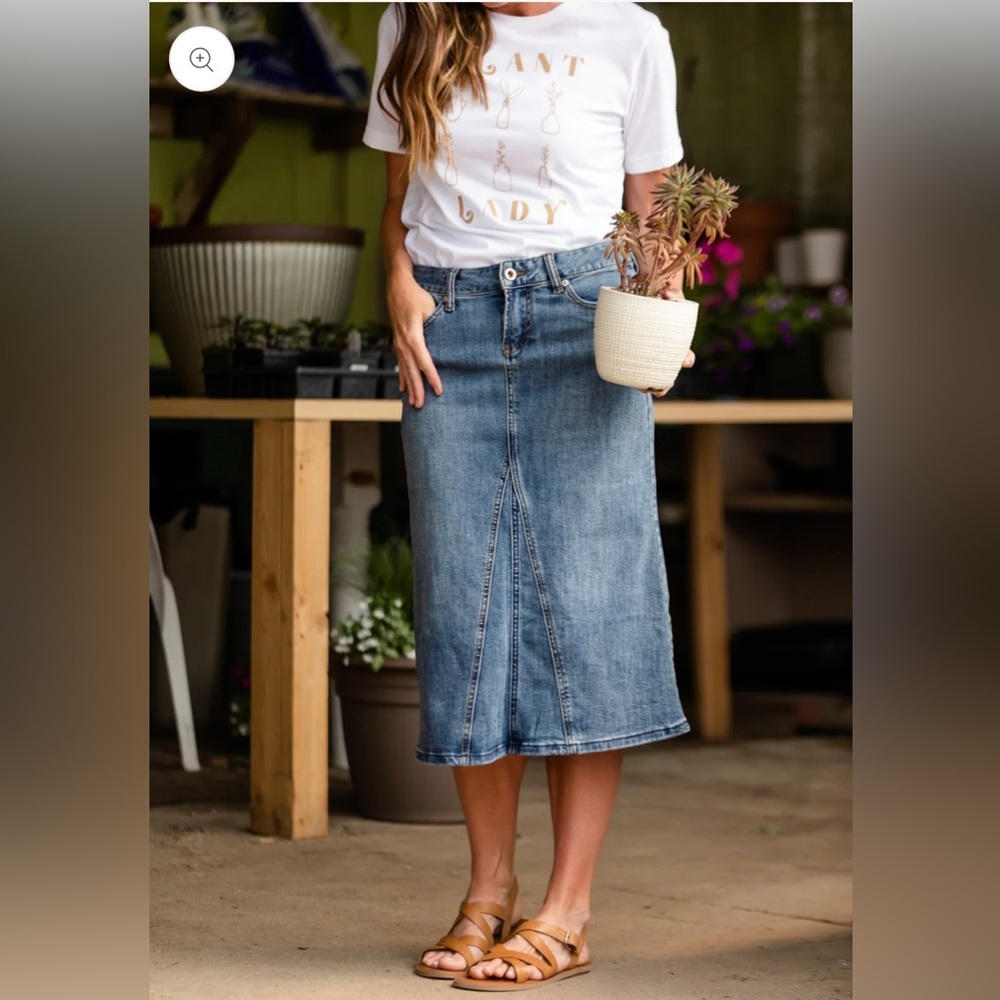 Claire Pencil Fit A-line Denim Skirt
